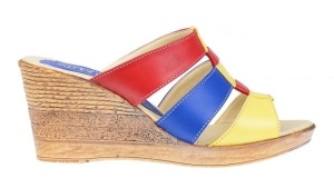 Papuci dama din piele naturala cu platforme de 7cm - RO214GBR - Img 2