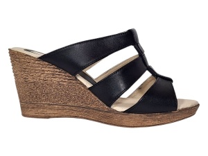 Papuci dama negri din piele naturala cu platforme de 7cm - RO214N - Img 5
