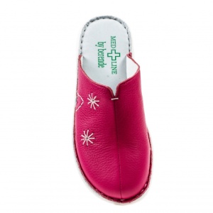 Saboti medicali femei, FUCSIA din piele naturala box, Med-Line BR298FUCSIA - Img 2