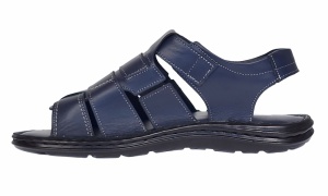 Sandale barbati casual din piele naturala bleumarin GKR47BL - Img 7