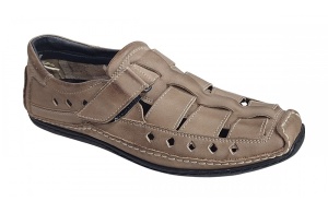 Sandale barbati casual din piele naturala Ultra Confort Nisip SCV1SP