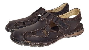 Sandale barbati din piele naturala Ultra Confort Marimea 42 Maro BRD334MI - Img 4