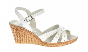 Sandale dama albe din piele naturala box - S5ALB - Img 2
