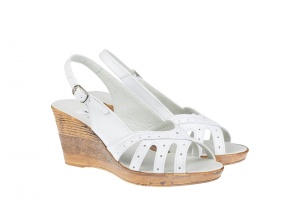 Sandale dama cu platforma S88ALB - Made in Romania - Img 2
