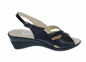 Sandale dama de vara cu platforme de 5 cm, din piele naturala, neagra, S10NBOX - Img 7