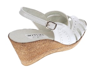 Sandale dama de vara cu platforme de 7 cm, din piele naturala, alba, S64ALBBOX - Img 3