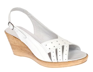 Sandale dama de vara cu platforme de 7 cm, din piele naturala, Alb S66ABOX - Img 5