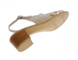 Sandale dama de vara cu toc de 5 cm, din piele naturala, bej, S26BEJBOX - Img 6