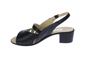 Sandale dama de vara cu toc de 5 cm, din piele naturala, neagra, S26NBOX - Img 6