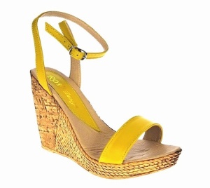 Sandale dama din piele naturala cu platforme de 10 cm - Model Galben - Img 3