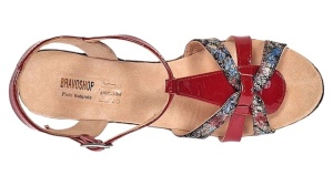 Sandale dama din piele naturala cu platforme de 10cm Rosu Floral BVS82LR - Img 5