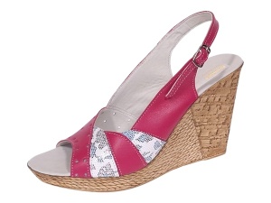 Sandale dama din piele naturala cu platforme de 10cm Roz Floral BVS47IVR - Img 8