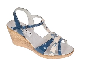 Sandale dama, din piele naturala cu platforme de 7.5cm Albastru S47LACBL - Img 6
