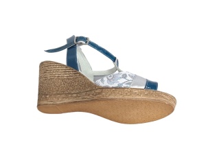 Sandale dama din piele naturala, cu platforme de 7 cm, Bleu, MVS71BLCOL - Img 5
