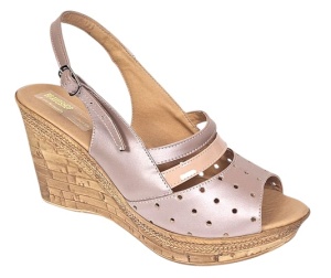 Sandale dama din piele naturala cu platforme de 8.5 cm Nude BVS46NUDL - Img 2