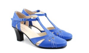 Sandale dama din piele naturala cu toc de 7cm - S48BLEU