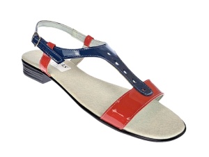 Sandale dama din piele naturala, Lac, Rosu, Bleumarin, S16RBLPERF