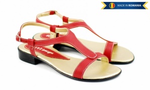 Sandale dama din piele naturala - Made in Romania S16RED