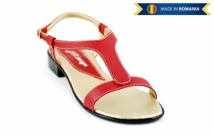 Sandale dama din piele naturala - Made in Romania S16RED - Img 3