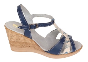 Sandale dama, din piele naturala, Toc 8 cm, Albastru, Color, S47BL1 - Img 7
