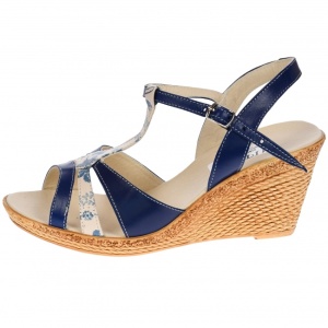 Sandale dama, din piele naturala, Toc 8 cm, Albastru Indigo, S48BLBOX - Img 2