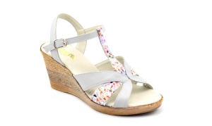 Sandale dama gri cu color din piele naturala - NA119GRI - Img 4