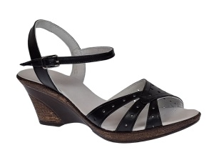Sandale dama negre din piele naturala cu platforme de 6 cm S5N - Img 10