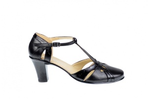 Sandale negre dama din piele naturala cu toc de 7cm - S48LACN - Img 5