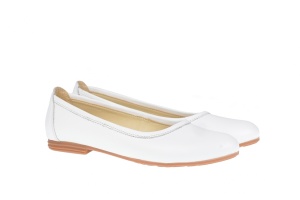 Balerini dama ,casual, din piele naturala alba - FLO3ALB