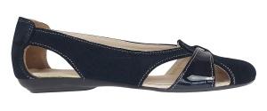 Balerini dama casual din piele naturala intoarsa de culoare neagra - ZENALNV - Img 5