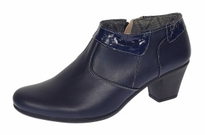 Botine dama din piele naturala cu fermoar MV4 Bleumarin BT - Img 4