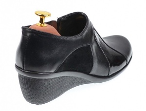 Botine dama negre din piele naturala cu platforma de 5 cm - Model Mira - Img 5