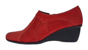 Botine dama rosii din piele naturala intoarsa cu platforme de 5 cm - Mira Velur - Img 7