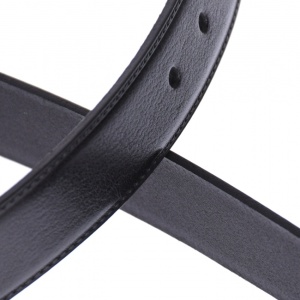 Curea barbati, casual-eleganta, din piele naturala, cusatura, negru, 3.6cm - LS102N - Img 3