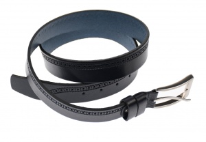 Curea barbati eleganta, din piele ecologica bluemarin 3.5 cm - DR1545BLMOD - Img 3