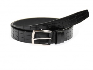 Curea barbati eleganta, din piele ecologica negra 3.5 cm - DR335N