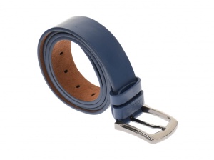Curea barbati eleganta, din piele naturala, bluemarin 3.5 cm - DR1201BLM - Img 3
