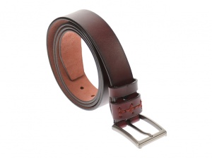 Curea barbati eleganta, din piele naturala, maro 3.5 cm - DR1215M - Img 3
