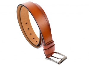 Curea barbati eleganta, din piele naturala, maro coniac 3.5 cm - DR1240CON - Img 2