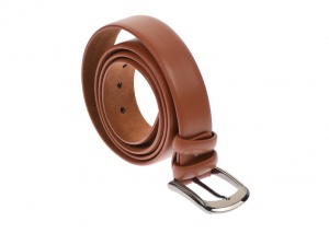 Curea barbati eleganta, din piele naturala, maro deschis 3.5 cm - DR1170MD - Img 2
