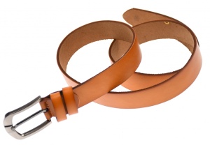 Curea barbati eleganta, din piele naturala, maro deschis 3.5 cm - DR1248MD - Img 4