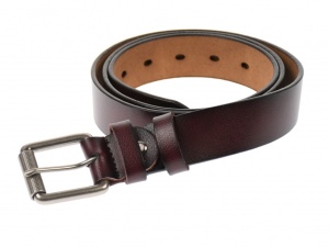Curea barbati eleganta, din piele naturala, visinie 3.5 cm - DR1216VIS - Img 4