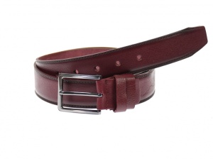 Curea barbati eleganta, din piele naturala, visinie 3.5 cm - DR1500VIS