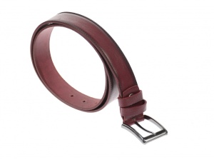 Curea barbati eleganta, din piele naturala, visinie 3.5 cm - DR1500VIS - Img 2