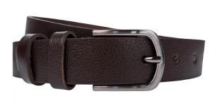 Curea barbati, eleganta, pentru costum, din piele naturala, Maro, 3cm - CK78M