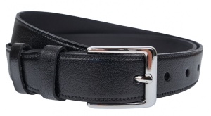 Curea barbati, eleganta, pentru costum, din piele naturala, Negru, 3cm - CK75N - Img 4