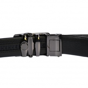 Curea din piele pentru barbati, catarama metalica fara ac, latime 3.5 cm, lungime reglabila, negru - LS208NSBR - Img 2