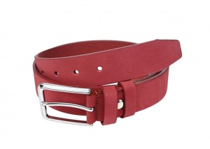 Curea unisex eleganta, rosie, din piele naturala 3 cm ALP616R