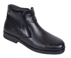 Ghete barbatesti negre din piele naturala cu doua fermoare Rusay Office GKR35NF