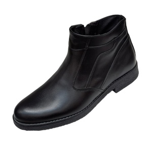 Ghete barbatesti negre din piele naturala cu fermoar Rusay Office GKR61N - Img 4